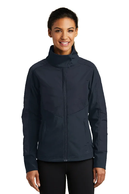 Ogio Womens Endurance Brink Wind & Water Resistant Full Zip Jacket - Propel Navy Blue