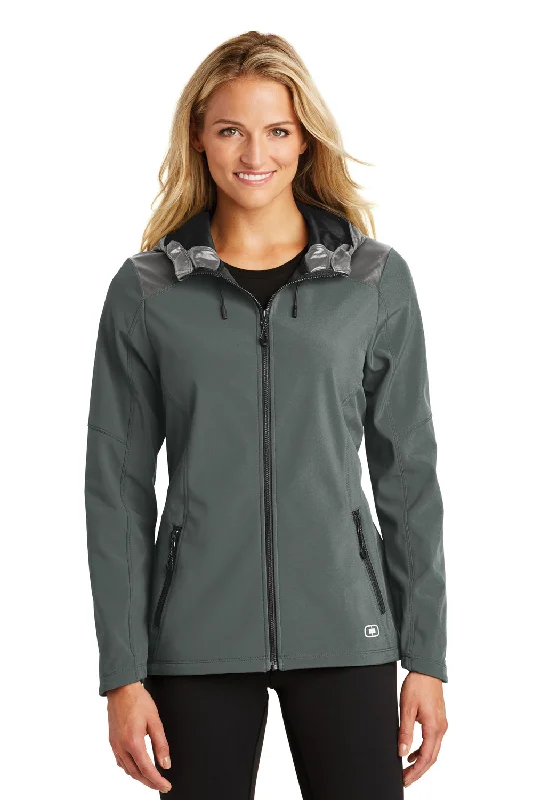 Ogio Womens Endurance Liquid Wind & Water Resistant Full Zip Hooded Jacket - Diesel Grey - Closeout