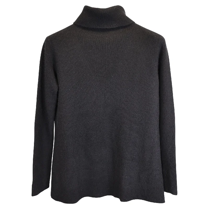 The Row Turtleneck Sweater in Black Cashmere