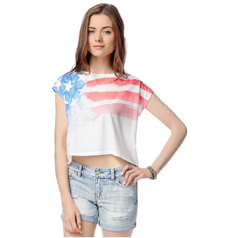 Aeropostale Womens American Flag Graphic T-Shirt