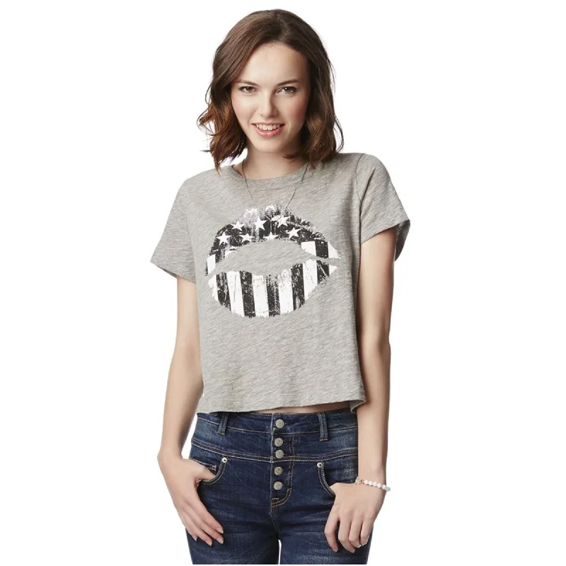 Aeropostale Womens American Kiss Boxy Graphic T-Shirt