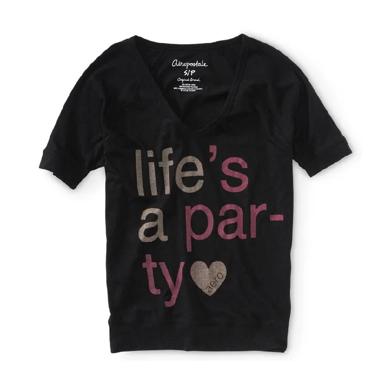 Yoga T-ShirtsAeropostale Womens Life's A Party Graphic T-Shirt