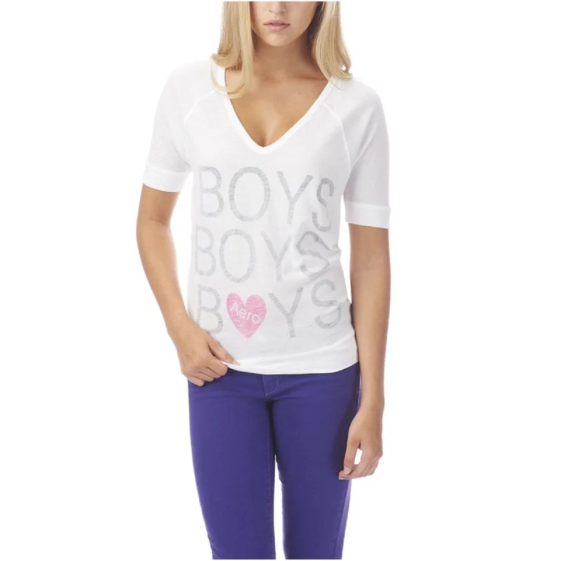 Reflective T-ShirtsAeropostale Womens Stacked Aero Heart Graphic T-Shirt