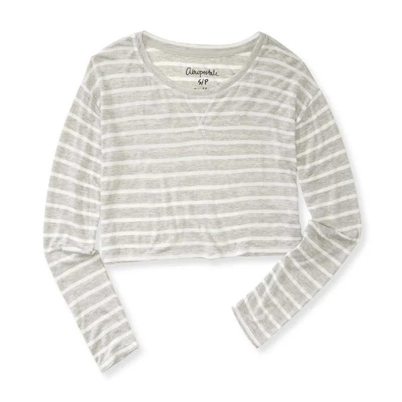 Aeropostale Womens Striped Ls Graphic T-Shirt