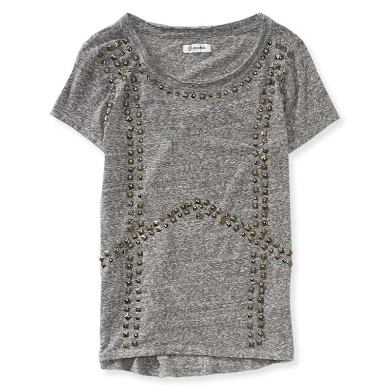 Embellished T-ShirtsAeropostale Womens Studded Scoop Neck Embellished T-Shirt