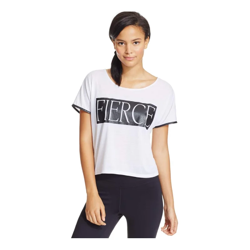 Material Girl Womens Fierce Crisscross Graphic T-Shirt