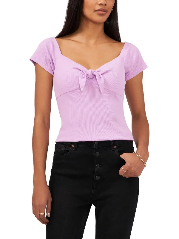 Slim Fit T-ShirtsWomens Knot Front Knit T-Shirt