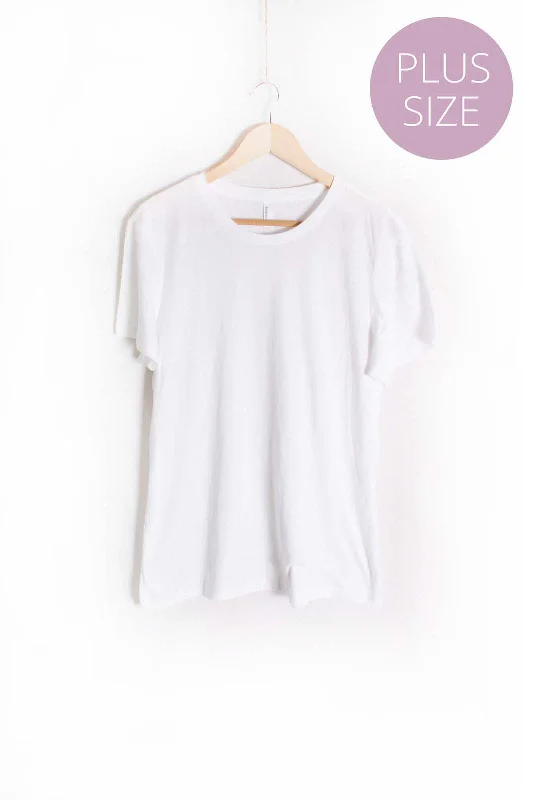 Women's Plus Short Sleeve Round Neck Plain Top