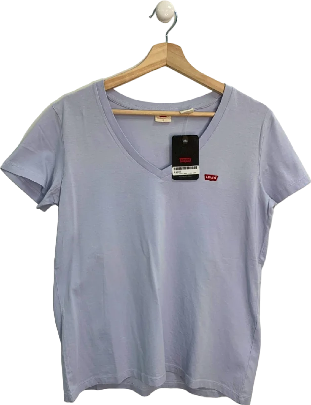 Levi's Lilac Short Sleeve V-Neck T-Shirt M