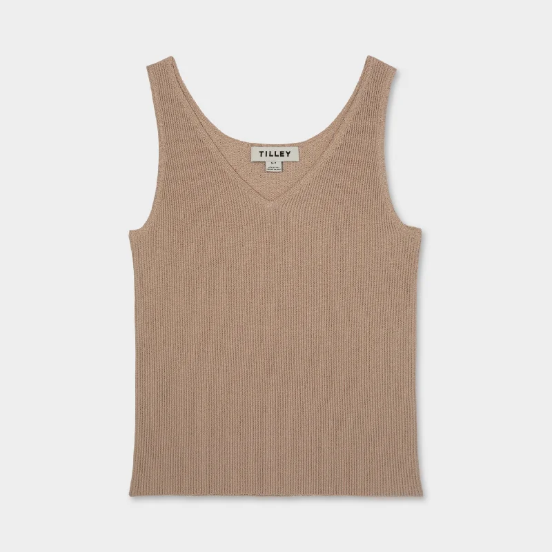 V-Neck Rib Shell