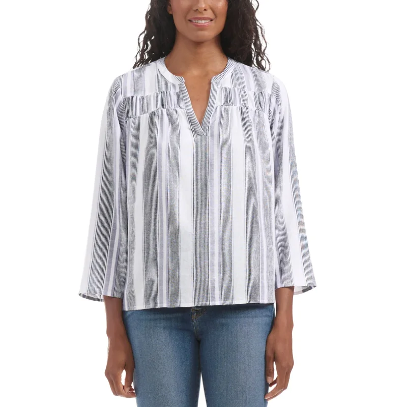 Splendid Women's V-Neck Relaxed Fit Lightweight Denim Blouse Top