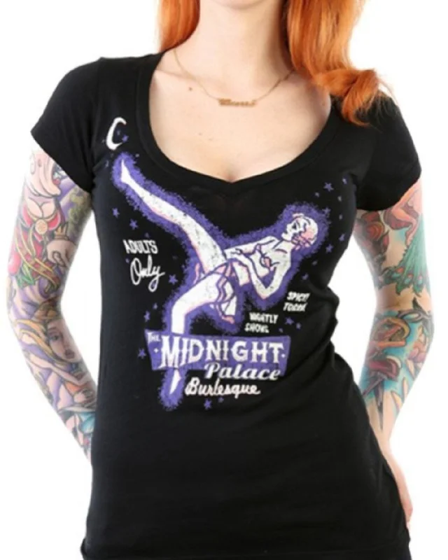 The MIDNIGHT PALACE Deep V-Neck Tee - ONLY SIZES MD & 2XL LEFT!