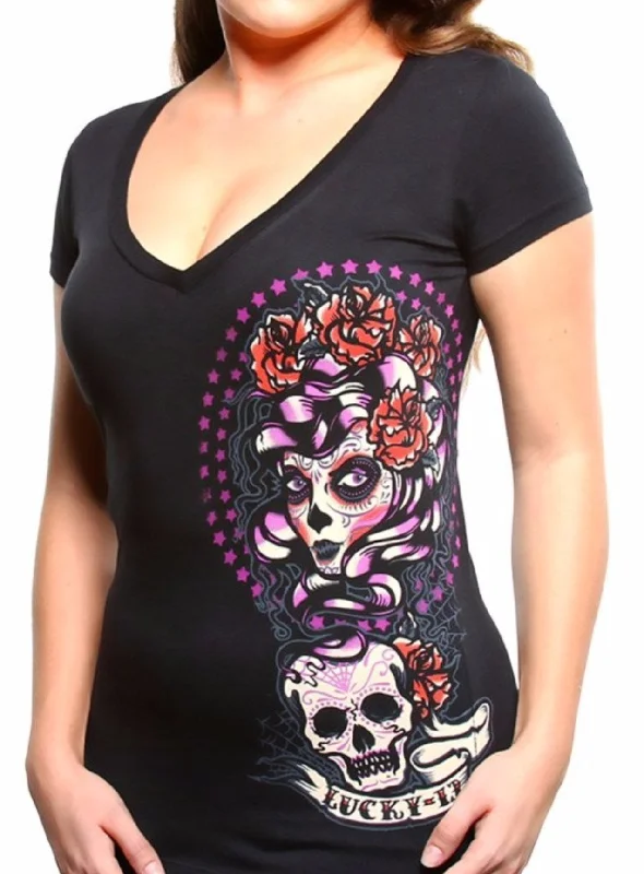 The SHADOW LADY Deep V-Neck Tee